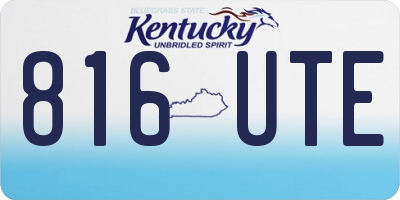 KY license plate 816UTE