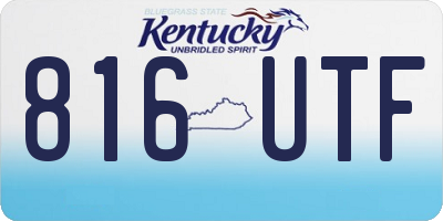 KY license plate 816UTF