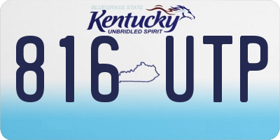 KY license plate 816UTP