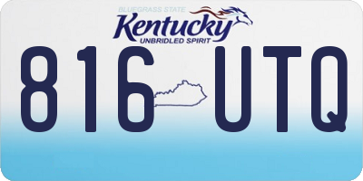 KY license plate 816UTQ