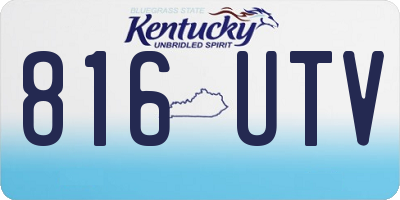KY license plate 816UTV