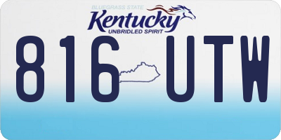 KY license plate 816UTW