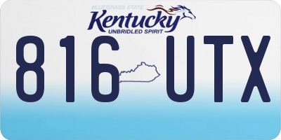 KY license plate 816UTX