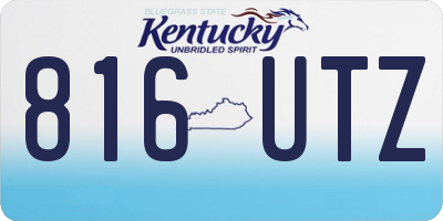 KY license plate 816UTZ