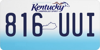 KY license plate 816UUI