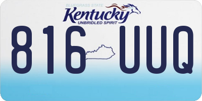 KY license plate 816UUQ