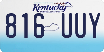 KY license plate 816UUY