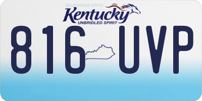 KY license plate 816UVP
