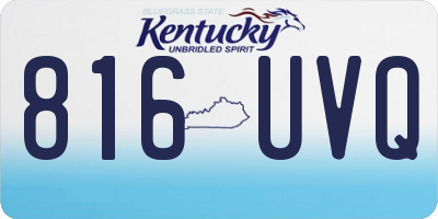 KY license plate 816UVQ