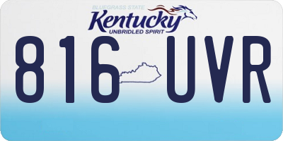 KY license plate 816UVR