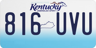KY license plate 816UVU
