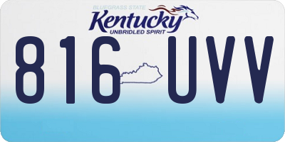 KY license plate 816UVV
