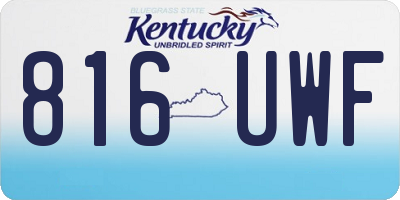KY license plate 816UWF