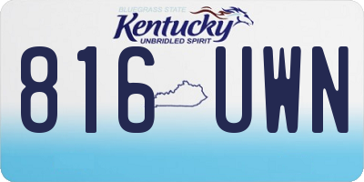 KY license plate 816UWN