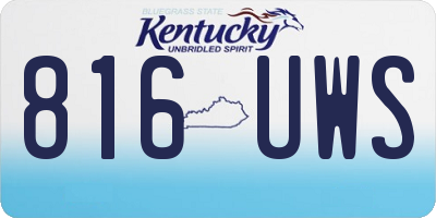 KY license plate 816UWS