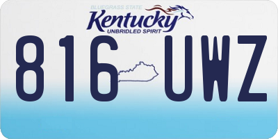 KY license plate 816UWZ