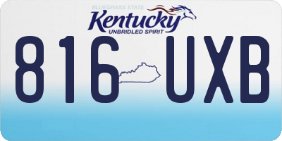 KY license plate 816UXB