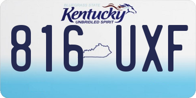 KY license plate 816UXF