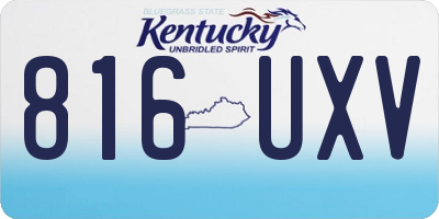 KY license plate 816UXV