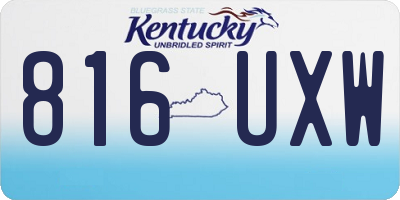 KY license plate 816UXW