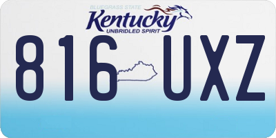 KY license plate 816UXZ