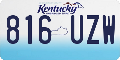 KY license plate 816UZW