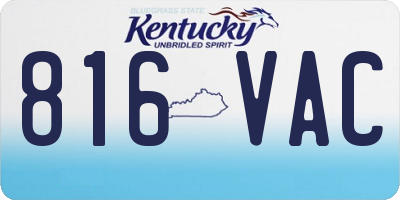 KY license plate 816VAC