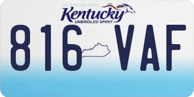 KY license plate 816VAF