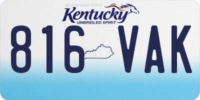 KY license plate 816VAK