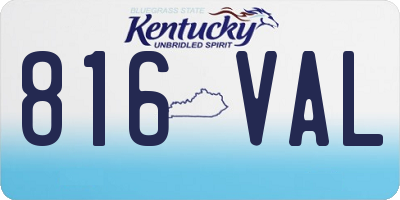 KY license plate 816VAL