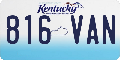 KY license plate 816VAN