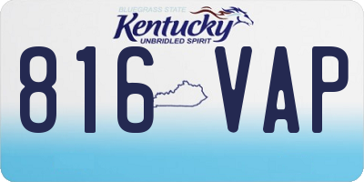 KY license plate 816VAP