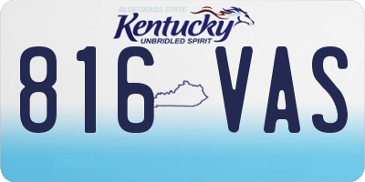 KY license plate 816VAS