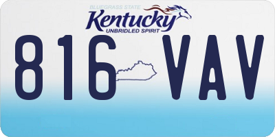 KY license plate 816VAV