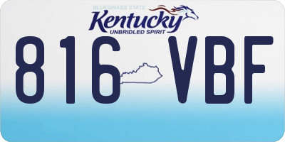KY license plate 816VBF