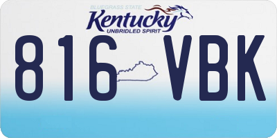 KY license plate 816VBK