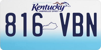 KY license plate 816VBN