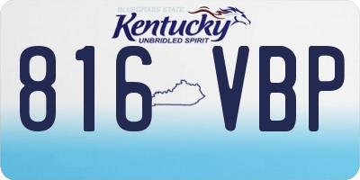 KY license plate 816VBP