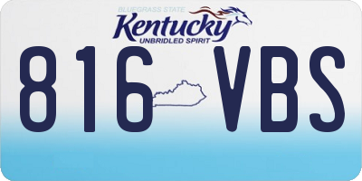 KY license plate 816VBS