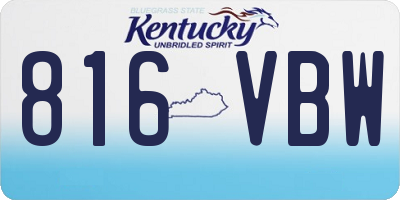 KY license plate 816VBW