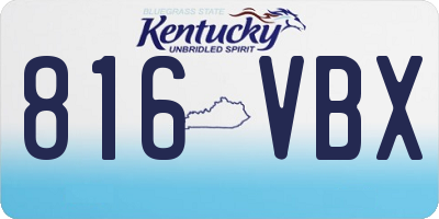 KY license plate 816VBX
