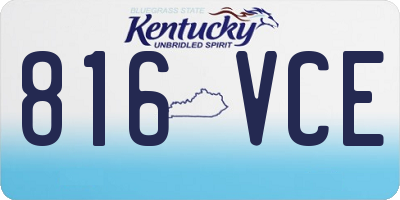 KY license plate 816VCE