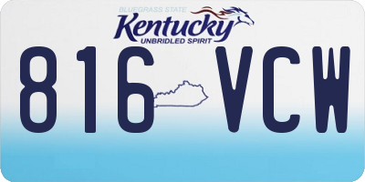 KY license plate 816VCW