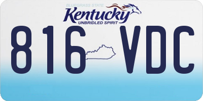 KY license plate 816VDC