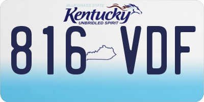 KY license plate 816VDF