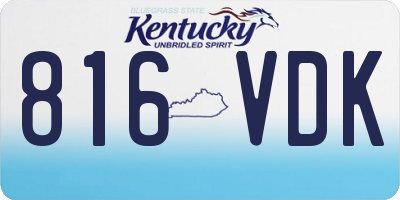 KY license plate 816VDK
