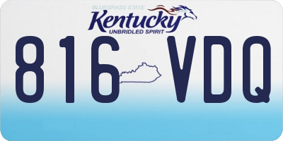 KY license plate 816VDQ