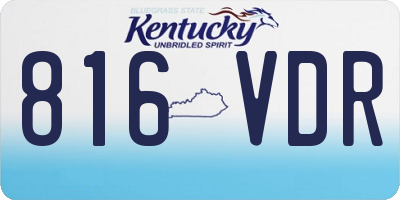 KY license plate 816VDR