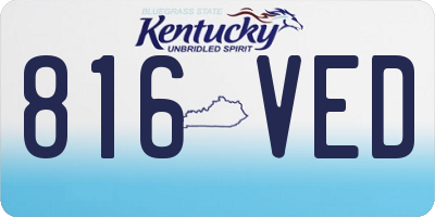 KY license plate 816VED