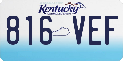 KY license plate 816VEF